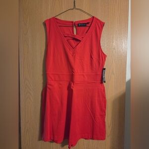 New York & Company Vibrant Red Romper